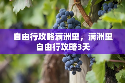 自由行攻略满洲里，满洲里自由行攻略3天