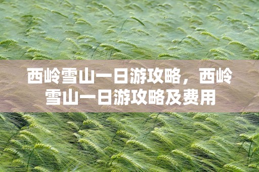 西岭雪山一日游攻略，西岭雪山一日游攻略及费用