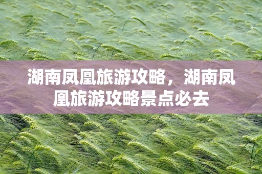 湖南凤凰旅游攻略，湖南凤凰旅游攻略景点必去