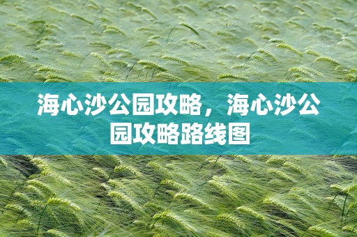 海心沙公园攻略，海心沙公园攻略路线图