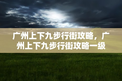 广州上下九步行街攻略，广州上下九步行街攻略一级