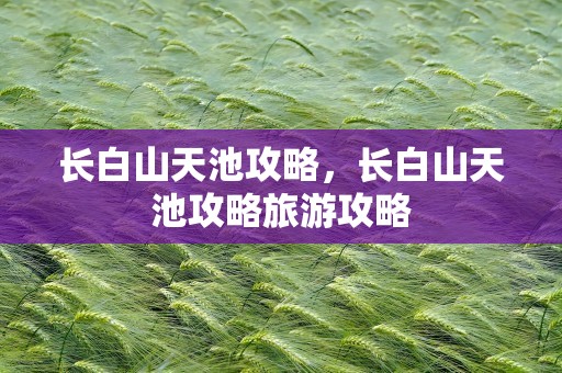 长白山天池攻略，长白山天池攻略旅游攻略