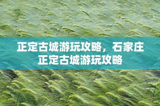 正定古城游玩攻略，石家庄正定古城游玩攻略
