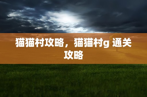 猫猫村攻略，猫猫村g 通关攻略
