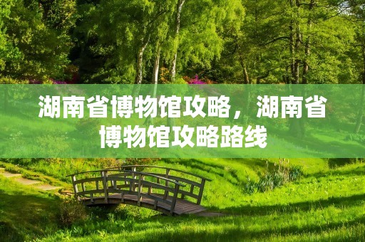 湖南省博物馆攻略，湖南省博物馆攻略路线