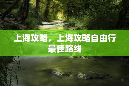 上海攻略，上海攻略自由行最佳路线