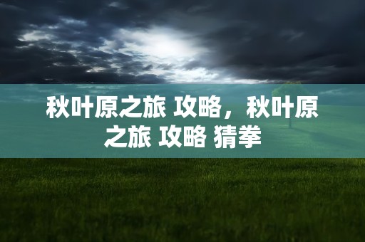 秋叶原之旅 攻略，秋叶原之旅 攻略 猜拳
