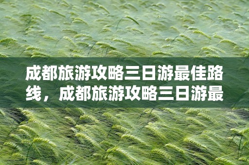 成都旅游攻略三日游最佳路线，成都旅游攻略三日游最佳路线图