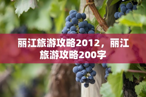 丽江旅游攻略2012，丽江旅游攻略200字