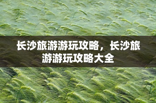 长沙旅游游玩攻略，长沙旅游游玩攻略大全