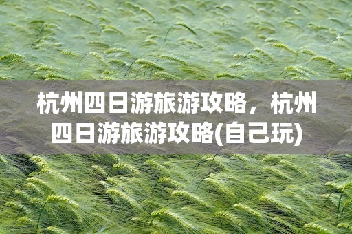 杭州四日游旅游攻略，杭州四日游旅游攻略(自己玩)