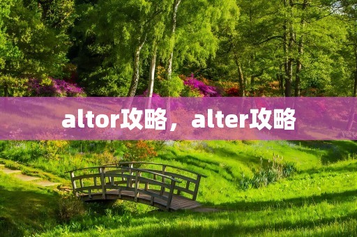 altor攻略，alter攻略