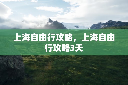 上海自由行攻略，上海自由行攻略3天