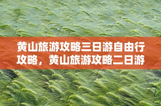 黄山旅游攻略三日游自由行攻略，黄山旅游攻略二日游自由行攻略