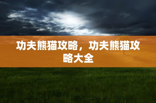 功夫熊猫攻略，功夫熊猫攻略大全