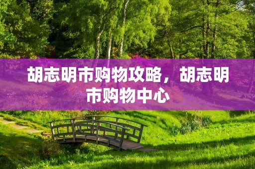 胡志明市购物攻略，胡志明市购物中心