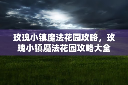 玫瑰小镇魔法花园攻略，玫瑰小镇魔法花园攻略大全