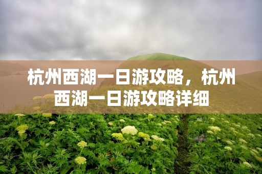 杭州西湖一日游攻略，杭州西湖一日游攻略详细