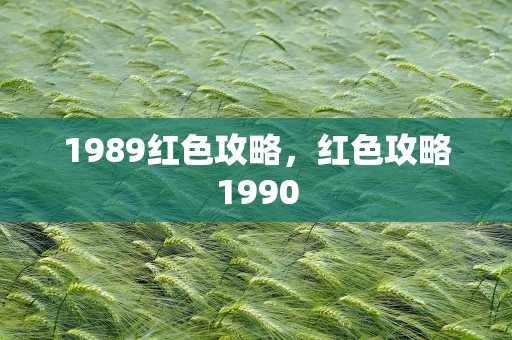 1989红色攻略，红色攻略1990
