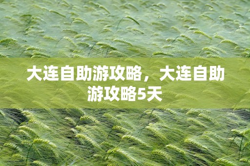 大连自助游攻略，大连自助游攻略5天