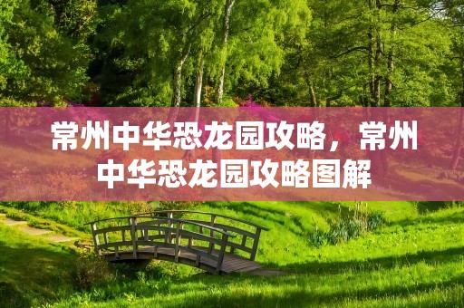常州中华恐龙园攻略，常州中华恐龙园攻略图解