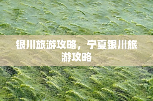 银川旅游攻略，宁夏银川旅游攻略
