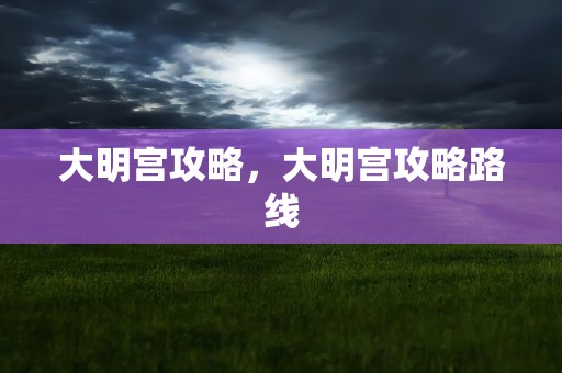 大明宫攻略，大明宫攻略路线