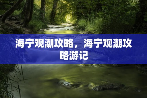 海宁观潮攻略，海宁观潮攻略游记