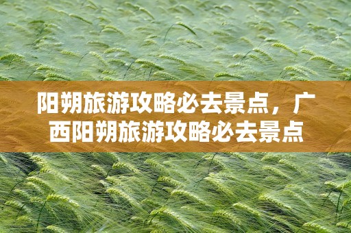 阳朔旅游攻略必去景点，广西阳朔旅游攻略必去景点