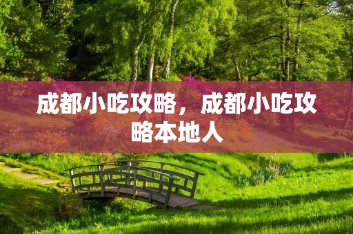 成都小吃攻略，成都小吃攻略本地人