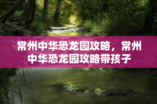 常州中华恐龙园攻略，常州中华恐龙园攻略带孩子
