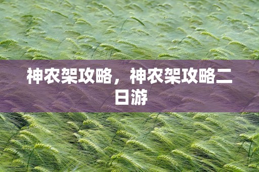 神农架攻略，神农架攻略二日游