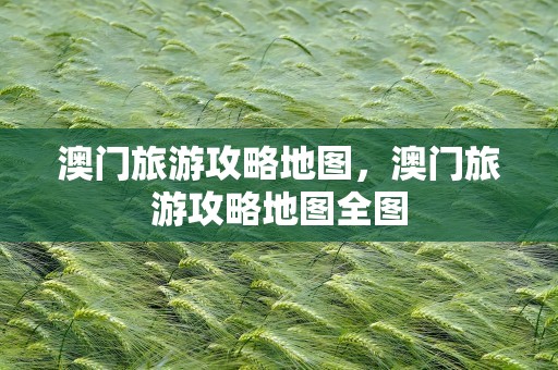 澳门旅游攻略地图，澳门旅游攻略地图全图