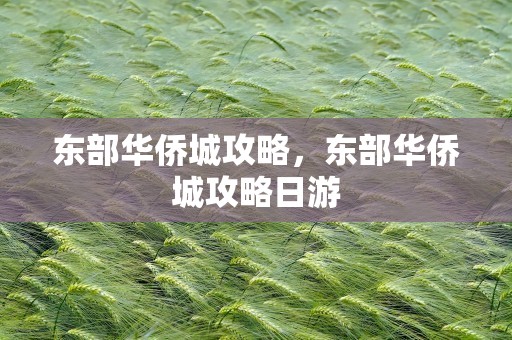 东部华侨城攻略，东部华侨城攻略日游