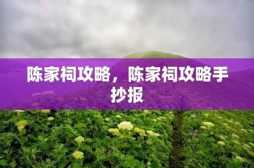陈家祠攻略，陈家祠攻略手抄报