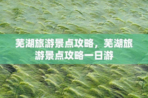 芜湖旅游景点攻略，芜湖旅游景点攻略一日游