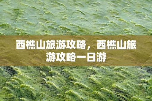 西樵山旅游攻略，西樵山旅游攻略一日游