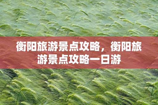 衡阳旅游景点攻略，衡阳旅游景点攻略一日游