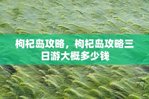 枸杞岛攻略，枸杞岛攻略三日游大概多少钱