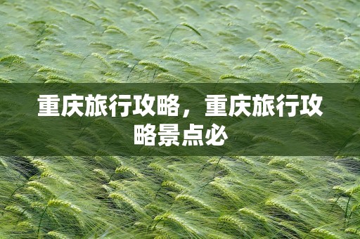 重庆旅行攻略，重庆旅行攻略景点必