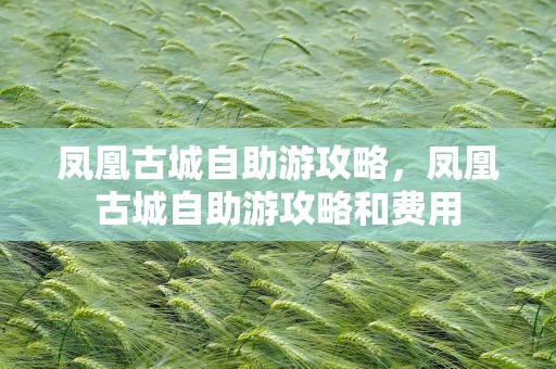 凤凰古城自助游攻略，凤凰古城自助游攻略和费用