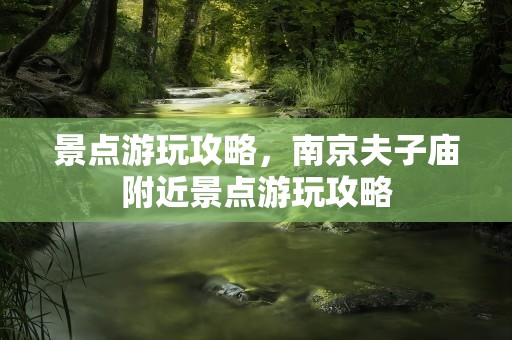 景点游玩攻略，南京夫子庙附近景点游玩攻略