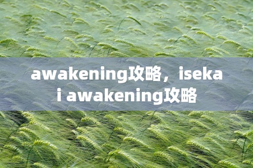 awakening攻略，isekai awakening攻略