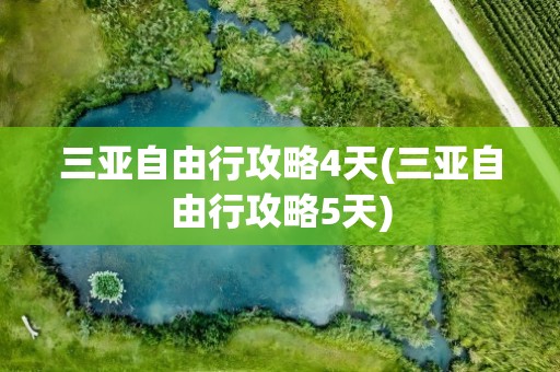 三亚自由行攻略4天(三亚自由行攻略5天)