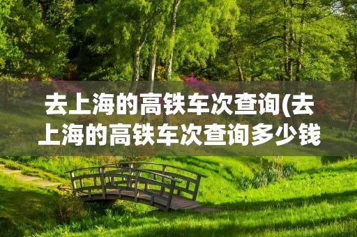 去上海的高铁车次查询(去上海的高铁车次查询多少钱)