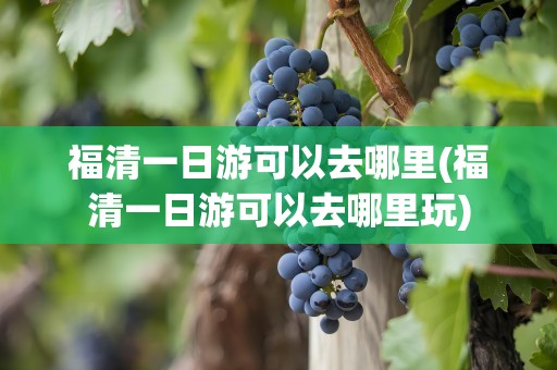 福清一日游可以去哪里(福清一日游可以去哪里玩)
