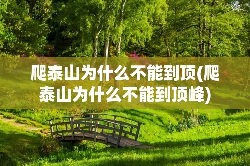 爬泰山为什么不能到顶(爬泰山为什么不能到顶峰)