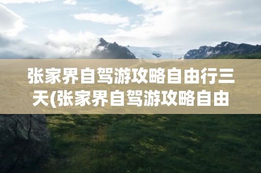 张家界自驾游攻略自由行三天(张家界自驾游攻略自由行三天多少钱)