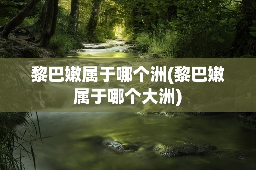 黎巴嫩属于哪个洲(黎巴嫩属于哪个大洲)