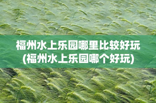 福州水上乐园哪里比较好玩(福州水上乐园哪个好玩)